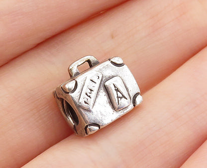 PANDORA 925 Sterling Silver  Vintage Petite Suitcase Slide Pendant  PT5393