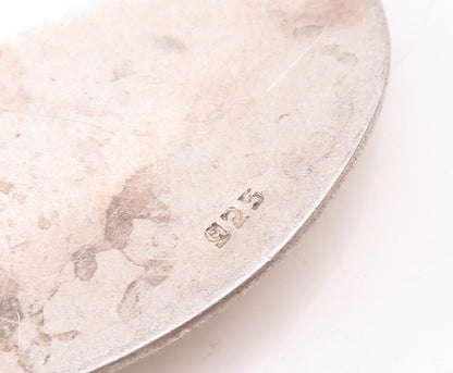 925 Sterling Silver Vintage Pendant Dark Tone Antique Design Carved   PT23731