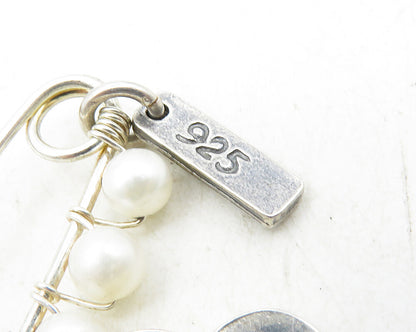 PLANETJILL 925 Silver Vintage Petite Pearls Flower Photo Charm Brooch Pin BP3877