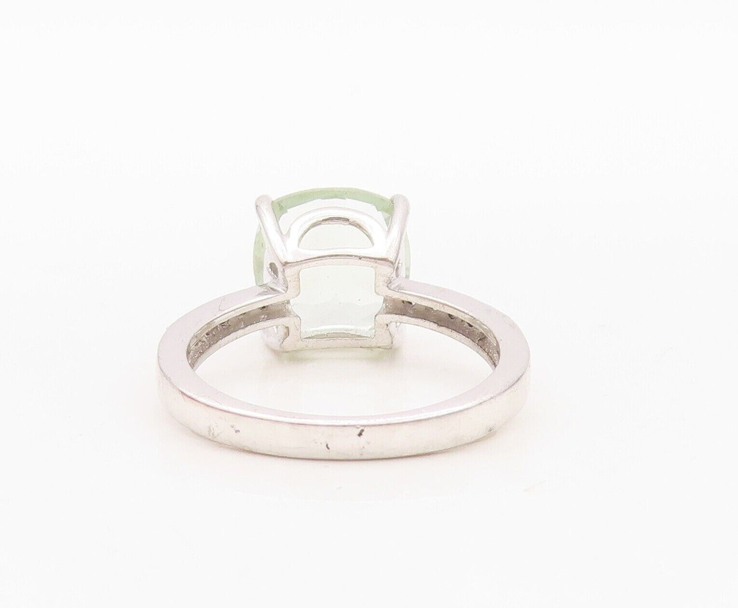 925 Sterling Silver Vintage Square Ring Green Amethyst & Topaz   Sz 7  RG30034