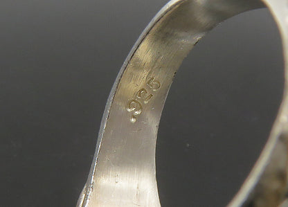 925 Sterling Silver  Vintage Shiny Skeleton Head Biker Ring Sz 9  RG22318