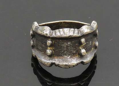 925 Silver  Vintage Antique Oxidized Etched Detail Band Ring Sz 6.5  RG20985
