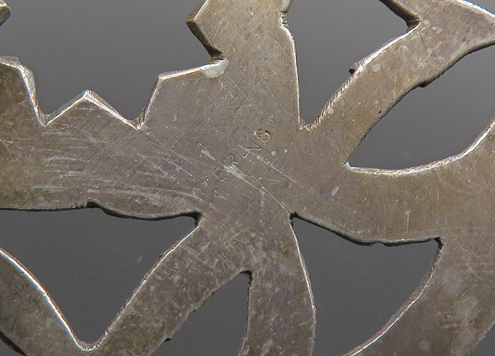 925 Sterling Silver  Vintage Antique Open Flower Pattern Brooch Pin  BP8027
