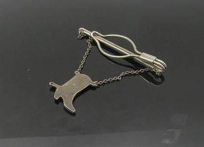 925 Sterling Silver  Vintage Floral Cowboy Boot Charmed Tie Clip  TR2978