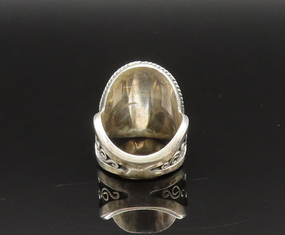 BALI 925 Silver  Vintage Braided & Rope Twist Larimar Ring Sz 7  RG25597