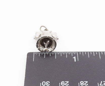 925 Sterling Silver  Vintage Liberty Bell Charm Pendant (JINGLES)  PT21045