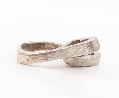 925 Sterling Silver Vintage Ring ISRAEL Dark Tone Cutout Hearts  Sz 8  RG31759