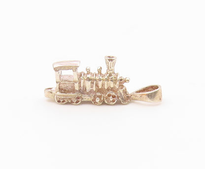 925 Sterling Silver  Vintage Petite Shiny Steam Train Pendant  PT18170