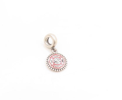 925 Sterling Silver Vintage Pendant PANDORA Firefighter Dangle Charm  PT25100