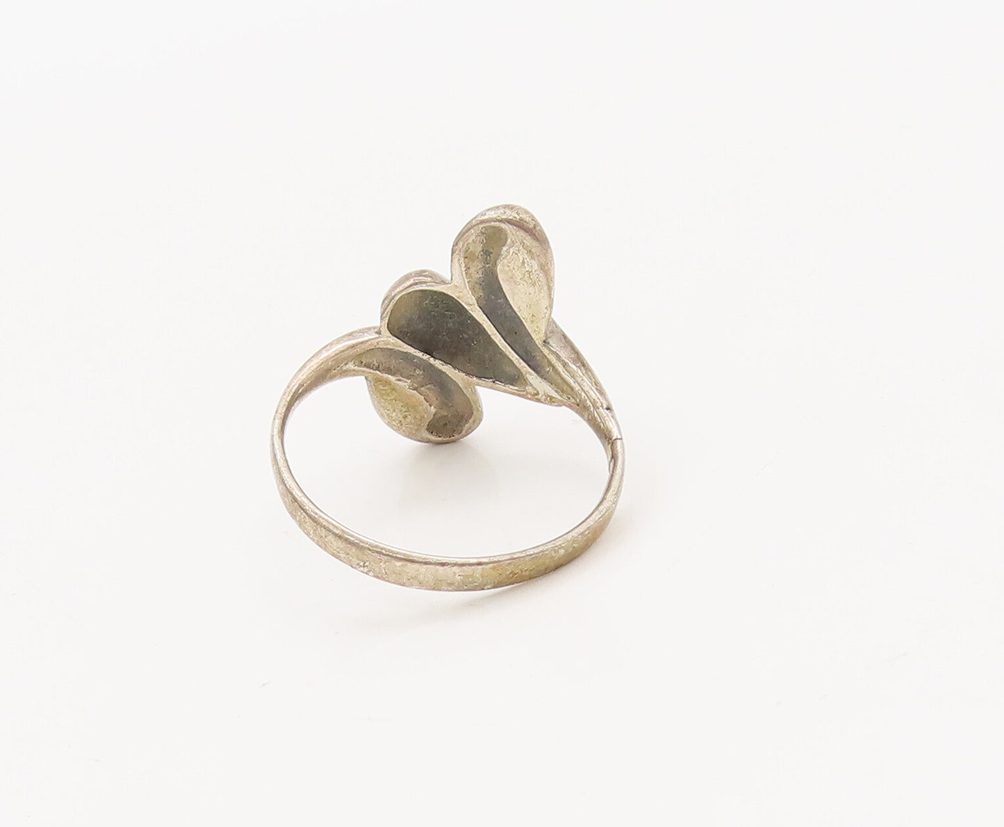 925 Sterling Silver  Vintage Minimalist Solid Carved Swirl Ring Sz 7  RG27291