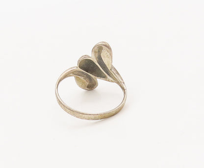 925 Sterling Silver  Vintage Minimalist Solid Carved Swirl Ring Sz 7  RG27291