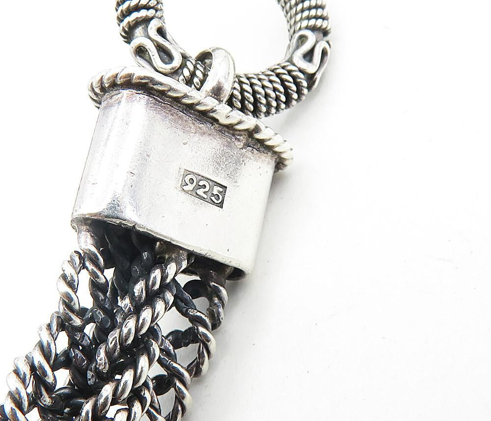 925 Sterling Silver  Vintage Shiny Rope Twist Swirl Chain Necklace  NE1634