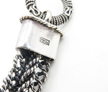 925 Sterling Silver  Vintage Shiny Rope Twist Swirl Chain Necklace  NE1634
