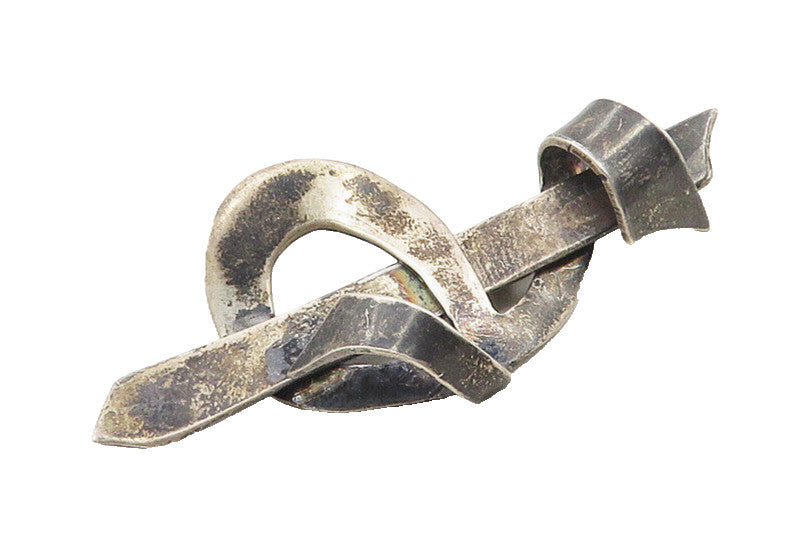 925 Sterling Silver  Vintage Dark Tone Swirl Ribbon Design Brooch Pin  BP3882