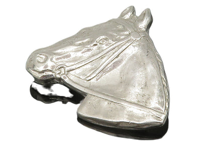 925 Sterling Silver  Vintage Shiny Horse's Head Animal Brooch Pin  BP5701