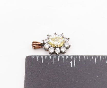 STAUER 925 Silver  Vintage Yellow & White Cubic Zirconia Drop Pendant  PT21251