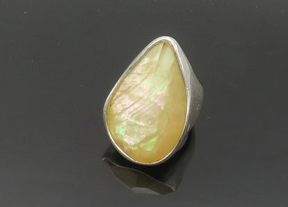 RLM STUDIO 925 Silver  Vintage Mother Of Pearl Cocktail Ring Sz 7  RG20700
