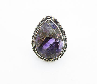 925 Sterling Silver  Cabochon Cut Jasper Tear Drop Cocktail Ring Sz 7  RG8050
