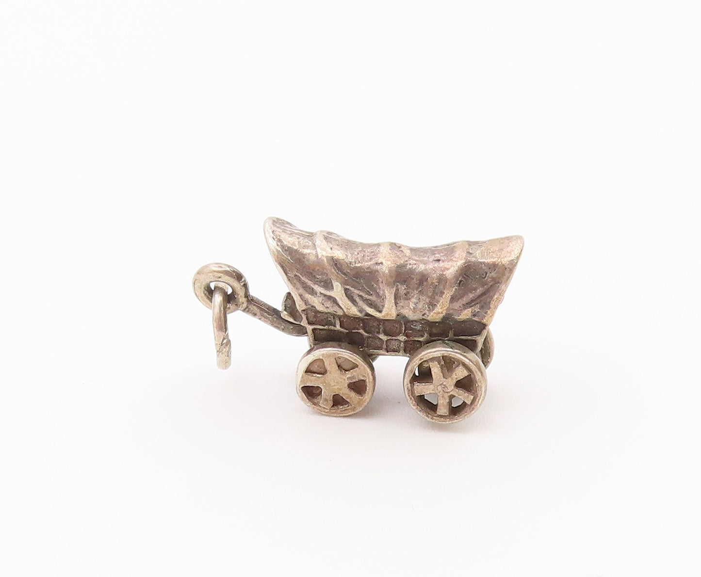 925 Sterling Silver  Vintage Petite Old Fashioned Carriage Pendant  PT18169