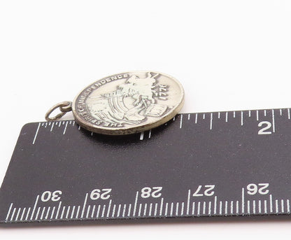 925 Sterling Silver Vintage Pendant Antique Spirit Of '1776" Medallion  PT24375