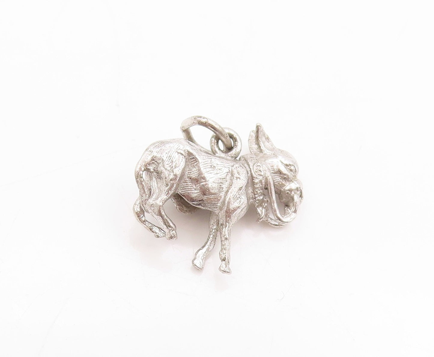 925 Sterling Silver Vintage Pendant 3D Donkey Carrying Baskets Charm  PT25114