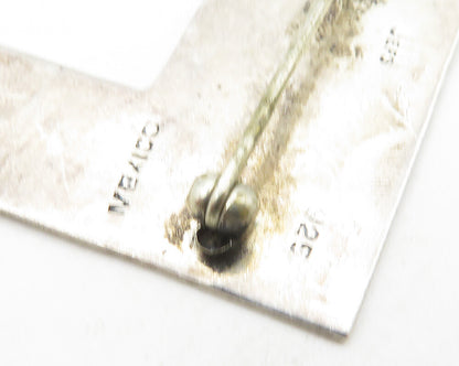 MEXICO 925 Silver  Vintage Oxidized Children Heart Letter L Brooch Pin  BP7190