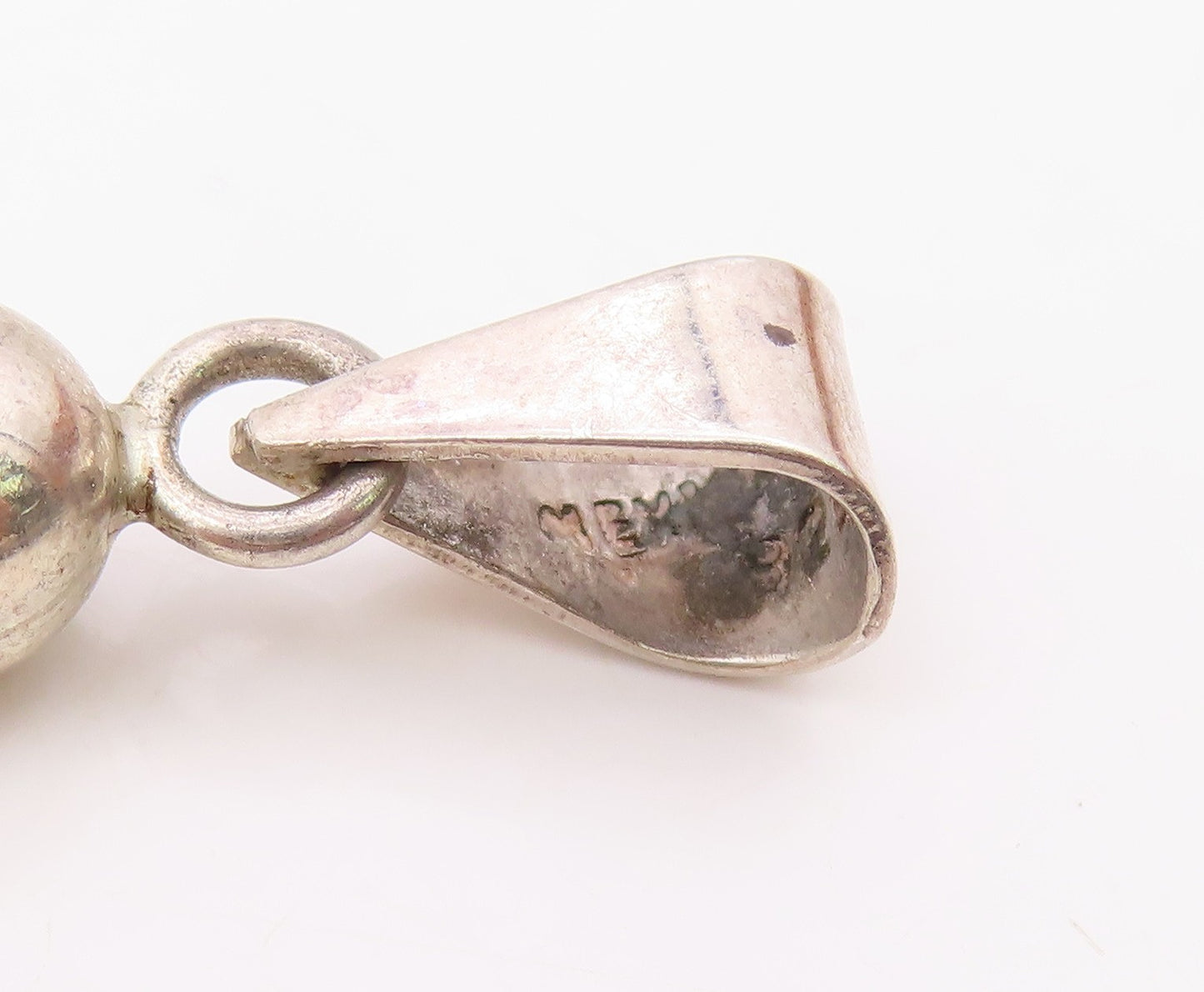 MEXICO 925 Sterling Silver  Vintage Bubble Religious Cross Pendant  PT15789