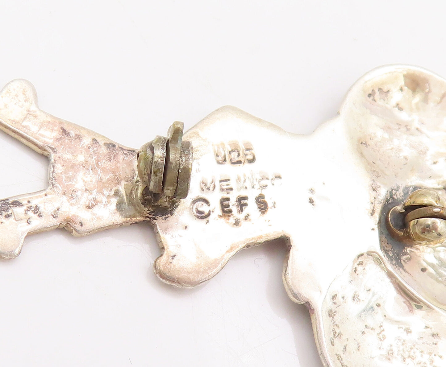925 Sterling Silver Vintage Brooch Pin MEXICO Happy Girl With Balloons  BP11097