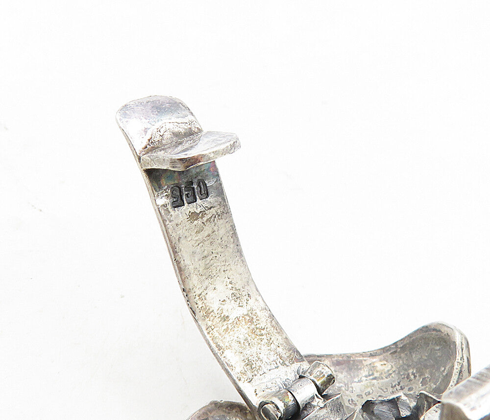 925 Sterling Silver  Vintage Petite Pearls Cluster Flower Tie Clip  TR1547