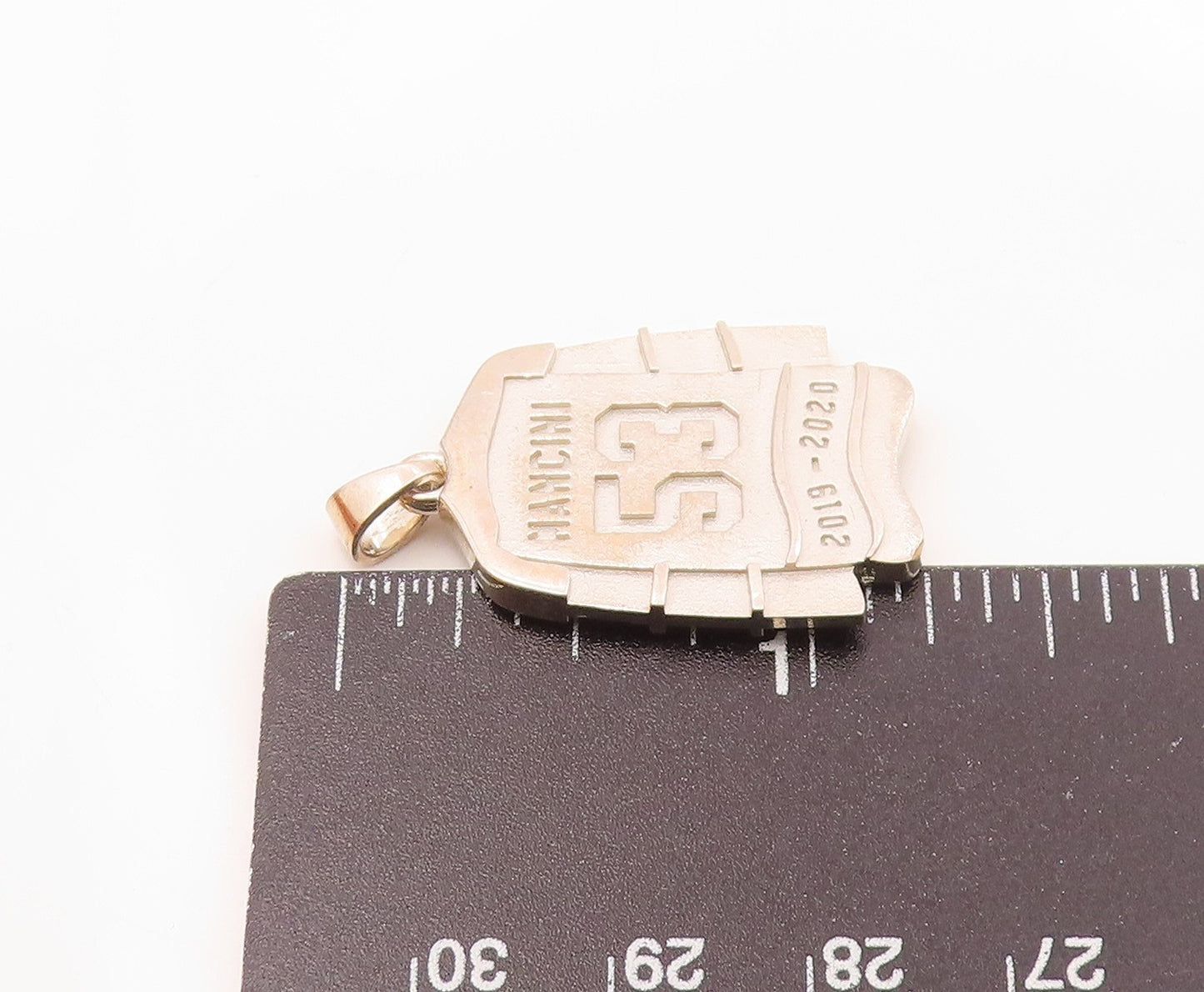 925 Sterling Silver  Vintage Saginaw Ice Hockey 53 Jersey Pendant  PT19251