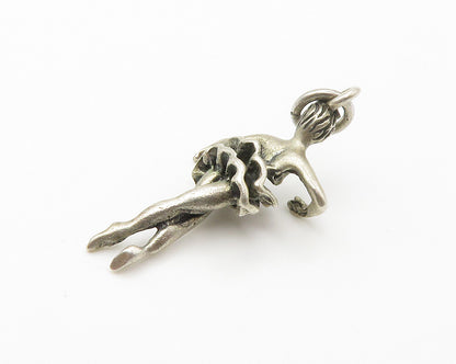 925 Sterling Silver Vintage Petite Ballet Dancer Motif Drop Pendant PT11238