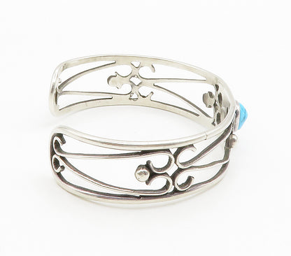 RAMON ALBERT HOPI 925 Sterling Silver Vintage Turquoise Cuff Bracelet BT5878