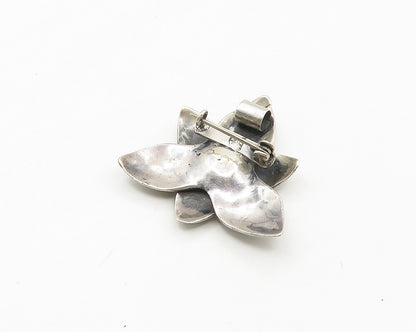 G.R.A.S. 925 Sterling Silver  Vintage Shiny Flower Motif Brooch Pin  BP7035