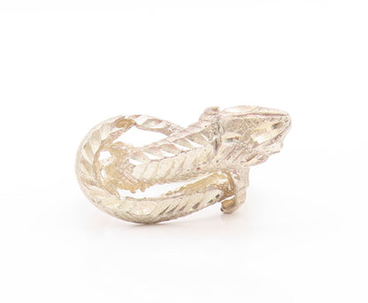 925 Sterling Silver Vintage Ring Modernist Etched Snake Design  Sz 7  RG33007
