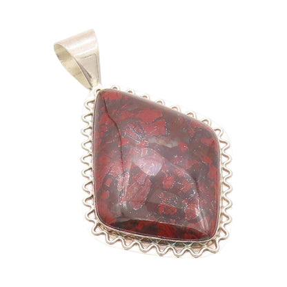 925 Sterling Silver Vintage Pendant DTR JAY KING Large Carved Gemstone  PT23997