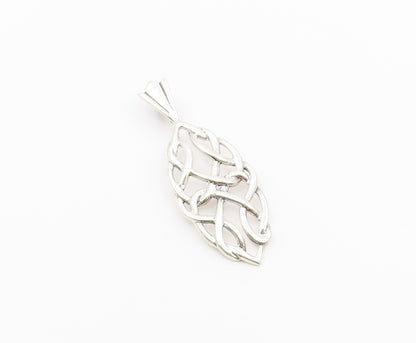 925 Sterling Silver  Vintage Shiny Smooth Celtic Knot Design Pendant  PT17141