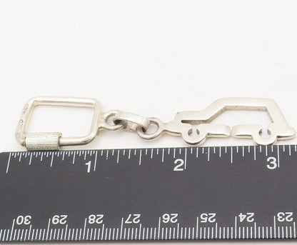 925 Sterling Silver Vintage Key Chain MEXICO Sloid Border Cutout Car TR3684