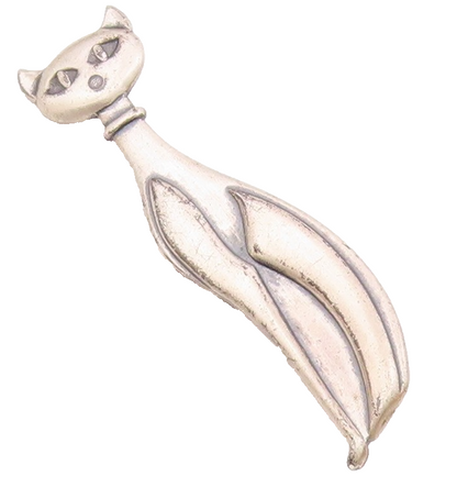 BEAUCRAFT 925 Sterling Silver  Vintage Sitting Kitty Cat Brooch Pin  BP9442