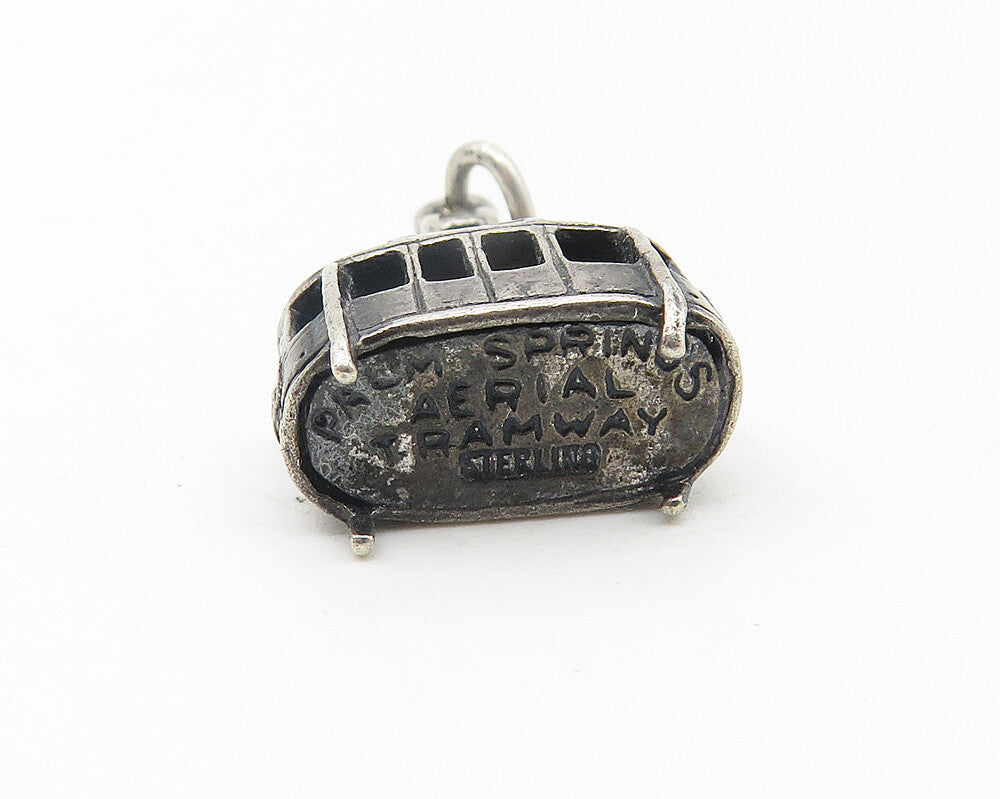 925 Sterling Silver  Vintage Petite Oxidized Cable Lift Motif Pendant  PT8906