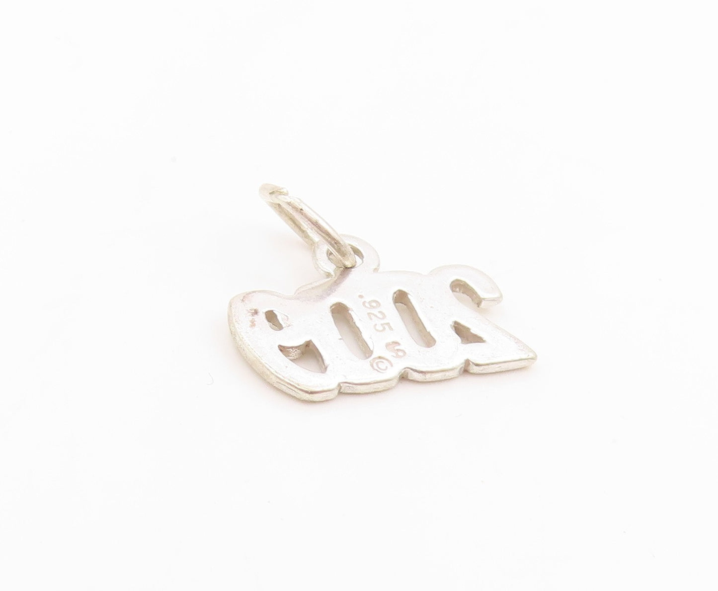 925 Sterling Silver Vintage Pendant Minimalist Year 2009 Cutout Charm  PT1025