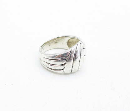 SHUBE 925 Sterling Silver  Vintage Shiny Etched Swirl Band Ring Sz 8  RG4607