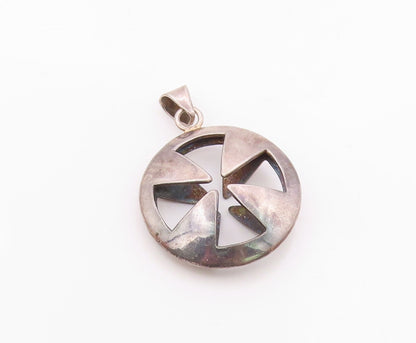 MEXICO 925 Sterling Silver  Vintage 3D Cutout Cross Solid Pendant  PT22301