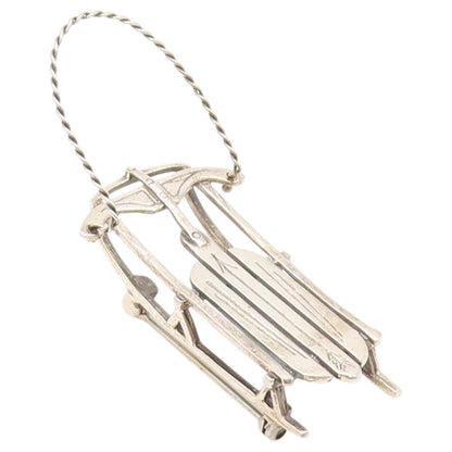 925 Sterling Silver Vintage Brooch Pin JH BREAKELL Classic Winter Sled  BP12623