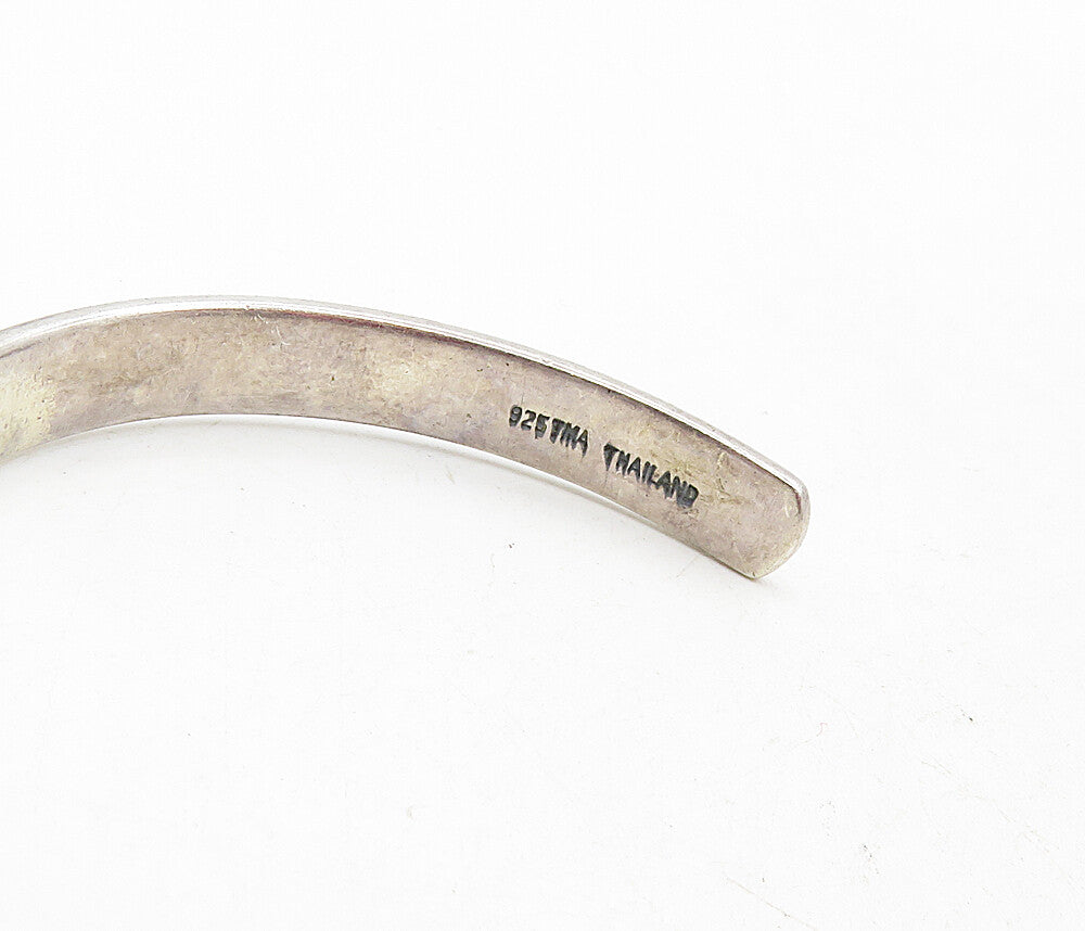 925 Sterling Silver  Vintage Live Life To The Fullest Cuff Bracelet  BT4023