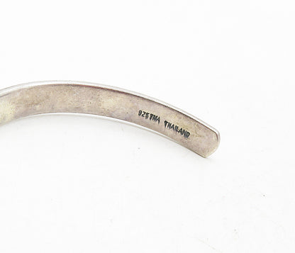 925 Sterling Silver  Vintage Live Life To The Fullest Cuff Bracelet  BT4023