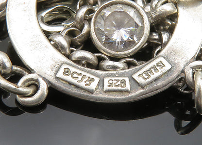 SHABLOOL ISRAEL 925 Silver  Vintage Cubic Zirconia Faith Chain Necklace NE3336