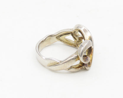 925 Sterling Silver  Vintage Shiny Infinity Love Heart Band Ring Sz 6  RG18449