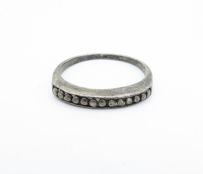 925 Sterling Silver  Vintage Dark Tone Circle Pattern Band Ring Sz 7  RG6687