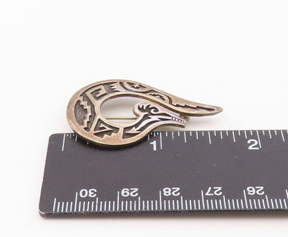 925 Sterling Silver Vintage Brooch Pin JAMES ROGERS Geometric Bird  BP12544