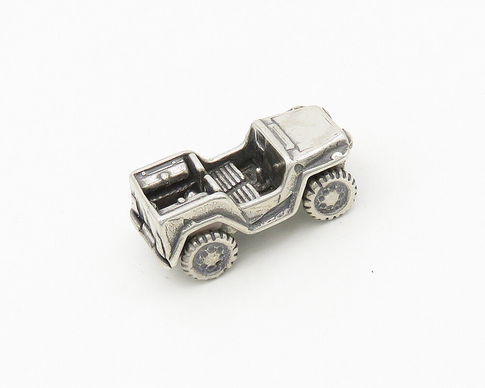 925 Sterling Silver  Vintage Shiny Old Fashioned Jeep Table Trinket  TR2584